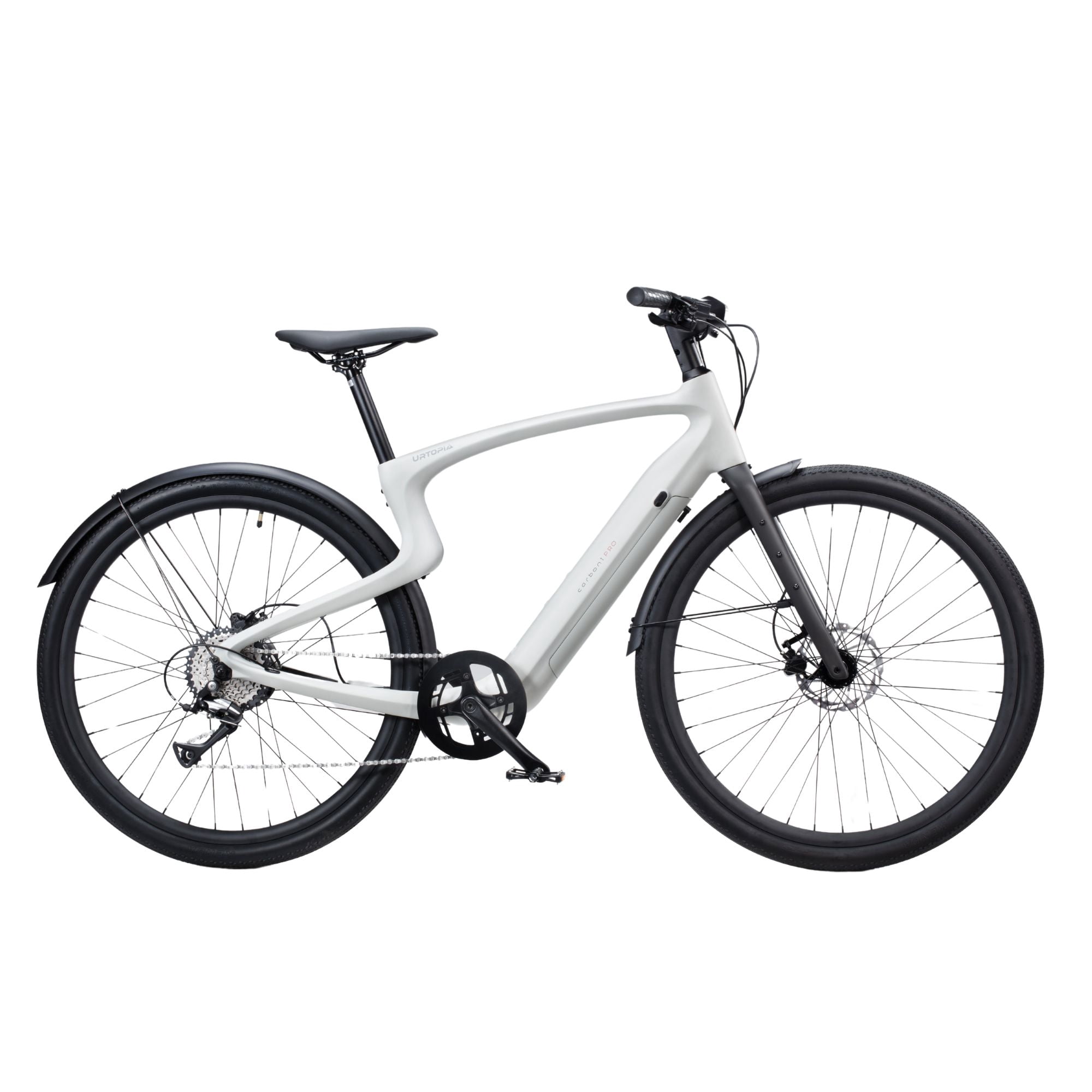 Urtopia Carbon 1 Pro E-Bike |UL 2849 Carbon Fiber eBike, GPS, Fingerprint Lock - White - Small