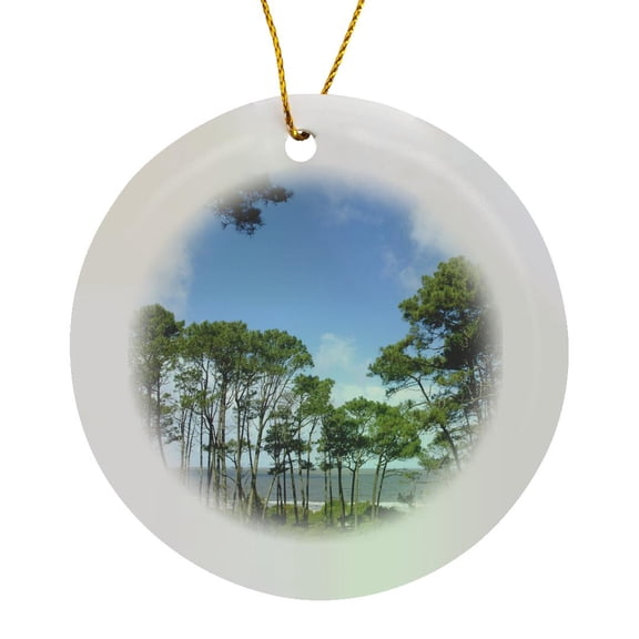 3drose, Uruguay, Atlantida, Posada Santa Rosa Beach - Sa19 Apa0017 - Aldo Pavan, Circle Porcelain Ornament
