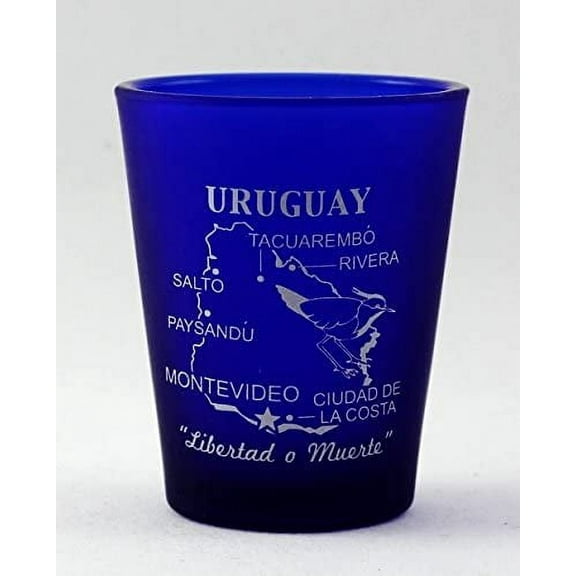 Uruguay Cobalt Blue Frosted Shot Glass