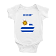thumbnail image 1 of Uruguay Map Flag Cute Baby Rompers Bodysuit (White, 6-12 Months), 1 of 5