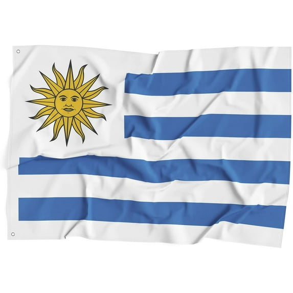 Uruguay National Flag Polyester Fiber 3x5 Feet Flag, Bright Colors And Anti-ultraviolet Fade Flag Indoor Outdoor Banner
