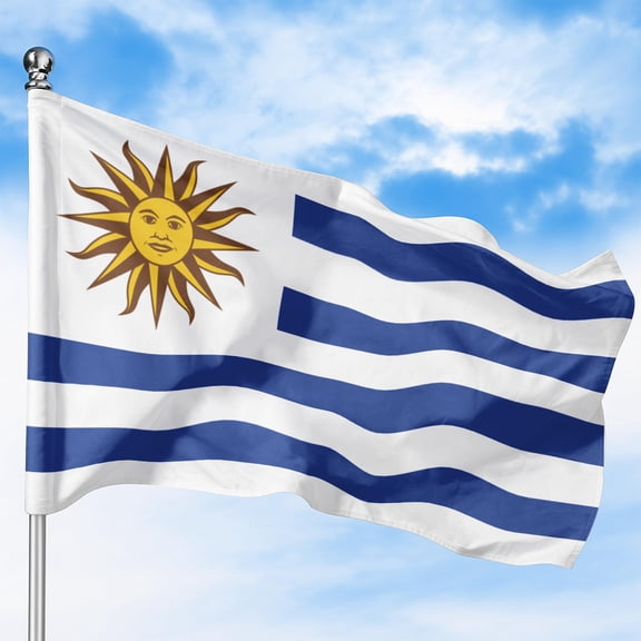 Uruguay Outdoor Flag (1x1.5ft) by DreamController - Durable, Fade-Resistant Polyester, Double-Stitched, Brass Grommets - HD Printed South America Flag - Made in USA