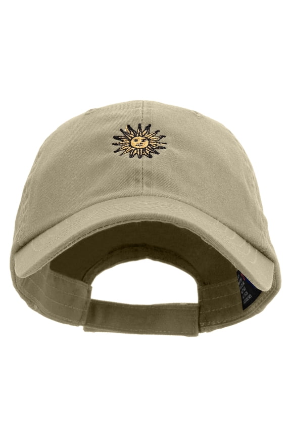 Uruguay Sun Logo Embroidered Low Profile Washed Cap - Khaki OSFM