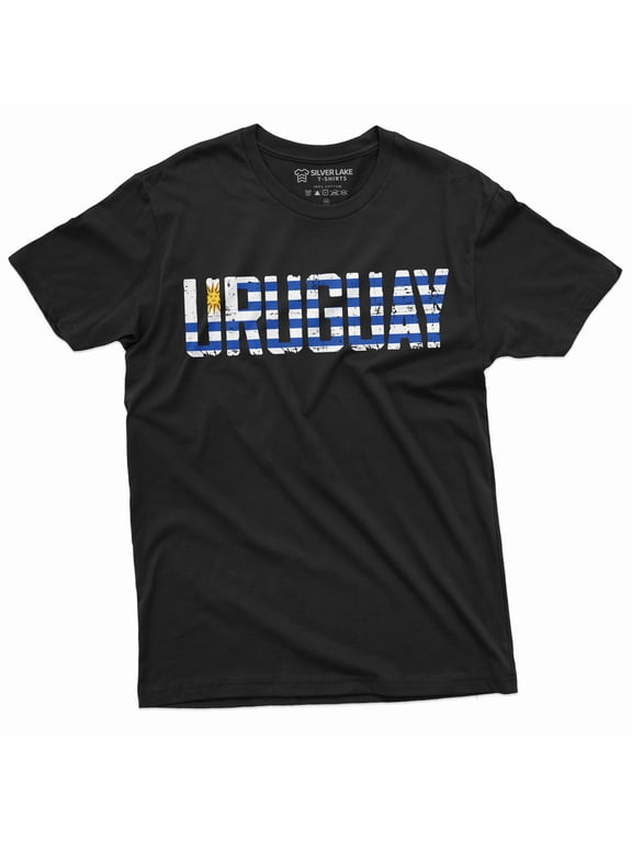 Uruguay T-Shirt Nation Patriotic Mens T-Shirt Flag Soccer Football Tee Shirt (Small Black)