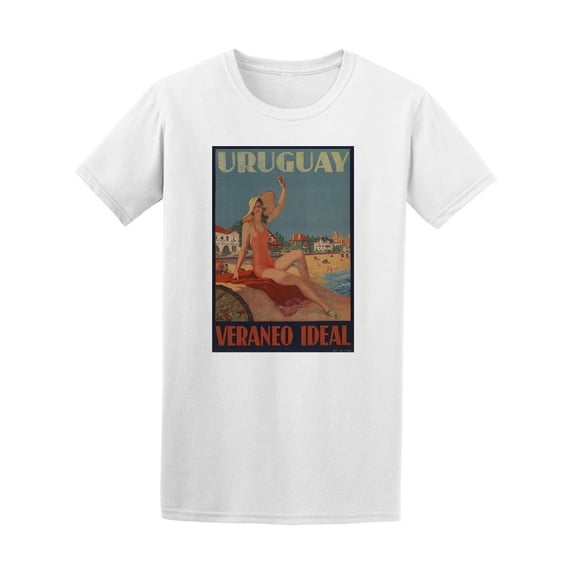 Uruguay Veraneo Ideal Postcard Tee Men's -Image by Shutterstock