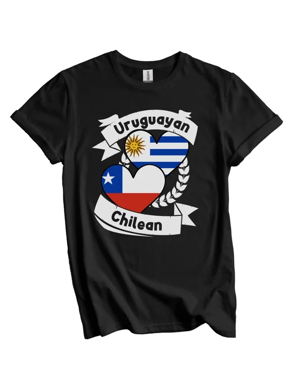Uruguayan Chilean Heart Flags Uruguay Chile T-Shirt