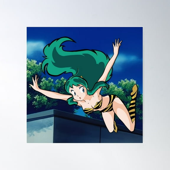 Urusei Yatsura Lum (Lamù) Illustration Poster Wall Art, Modern Wall Decor For Living Room Bedroom, 24x24 UNFRAMED