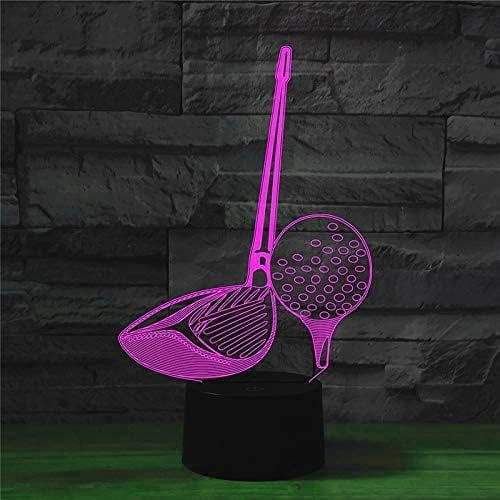 Uruzuo Golf Games Toys 3D Illusion Night Light Lamp, Creative RGB Led, Christmas Birthday Decorations Gifts for Boys and Girls, Party Decor Golf Gifts for Boys 8-12