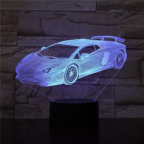 Uruzuo Race Car Lamp, Lamp for Teen Boys Room, Decorations Birthday, Valentines Gifts for Kids, Car Atmosphere Lamp, Atmosphere Lamp for Car, F1 Car Night Light Toys, Led Illusion Lamps Gifts Decor