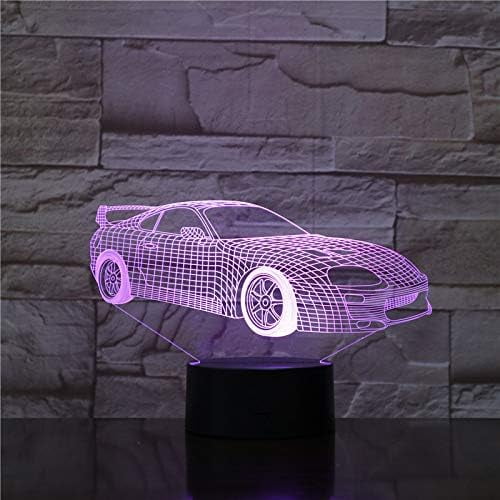 Uruzuo Race Car Lamp, Lamp for Teen Boys Room, Decorations Birthday, Valentines Gifts for Kids, Car Atmosphere Lamp, Remote Control 16 Colors, F1 Car Night Light Toys, Led Illusion Lamps Gifts Decor