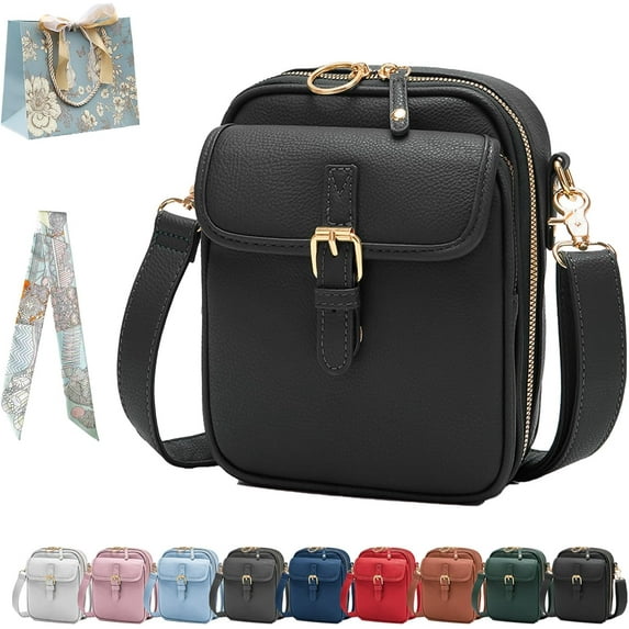 Urvashi Crossbody Leather Bag, Anti Theft Shoulder Bags Built In Wallet, Large Capacity with 10 Card Slots