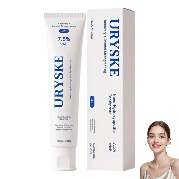 Uryske Extra Whitening Sensitive Teeth Toothpaste, Cool Mint Stain Removal for Yellow Teeth, 4.23 oz