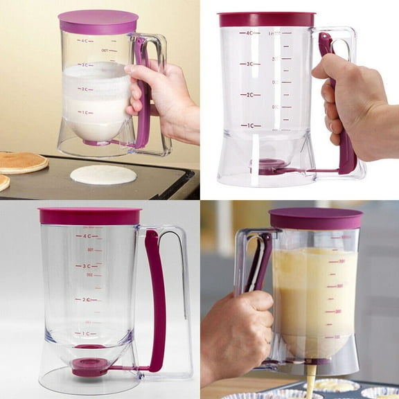 Us 1-2 Pc Pan Cake Batter Dispenser BPA-Free Plastic with 900 ml Measuring Label