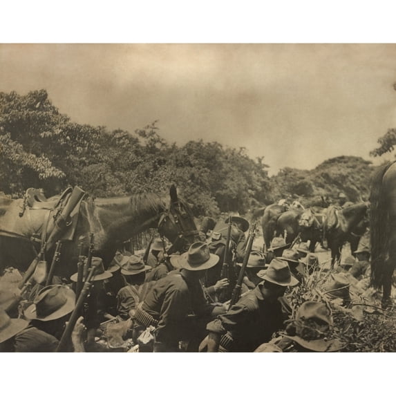 Us 16Th Infantry Under Spanish Fire In San Juan Creek Bottom History (24 x 18)