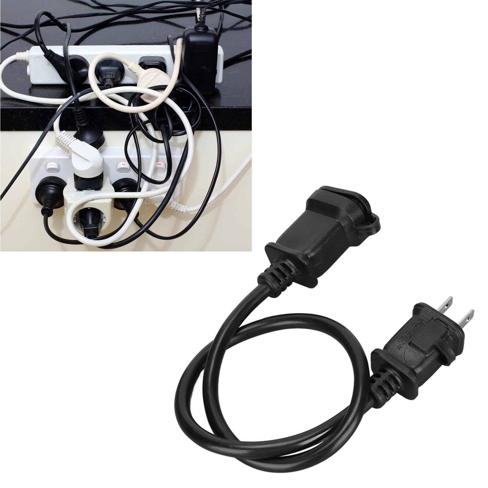 Us 2 Prong Male Female Extension Power Cord Usa Ac 2 Pin Male Female