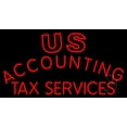 thumbnail image 1 of Us Accounting Tax Service LED Neon Sign 13 x 24 - inches, Black Square Cut Acrylic Backing, with Dimmer - Bright and Premium built indoor LED Neon Sign for Defence Force., 1 of 6