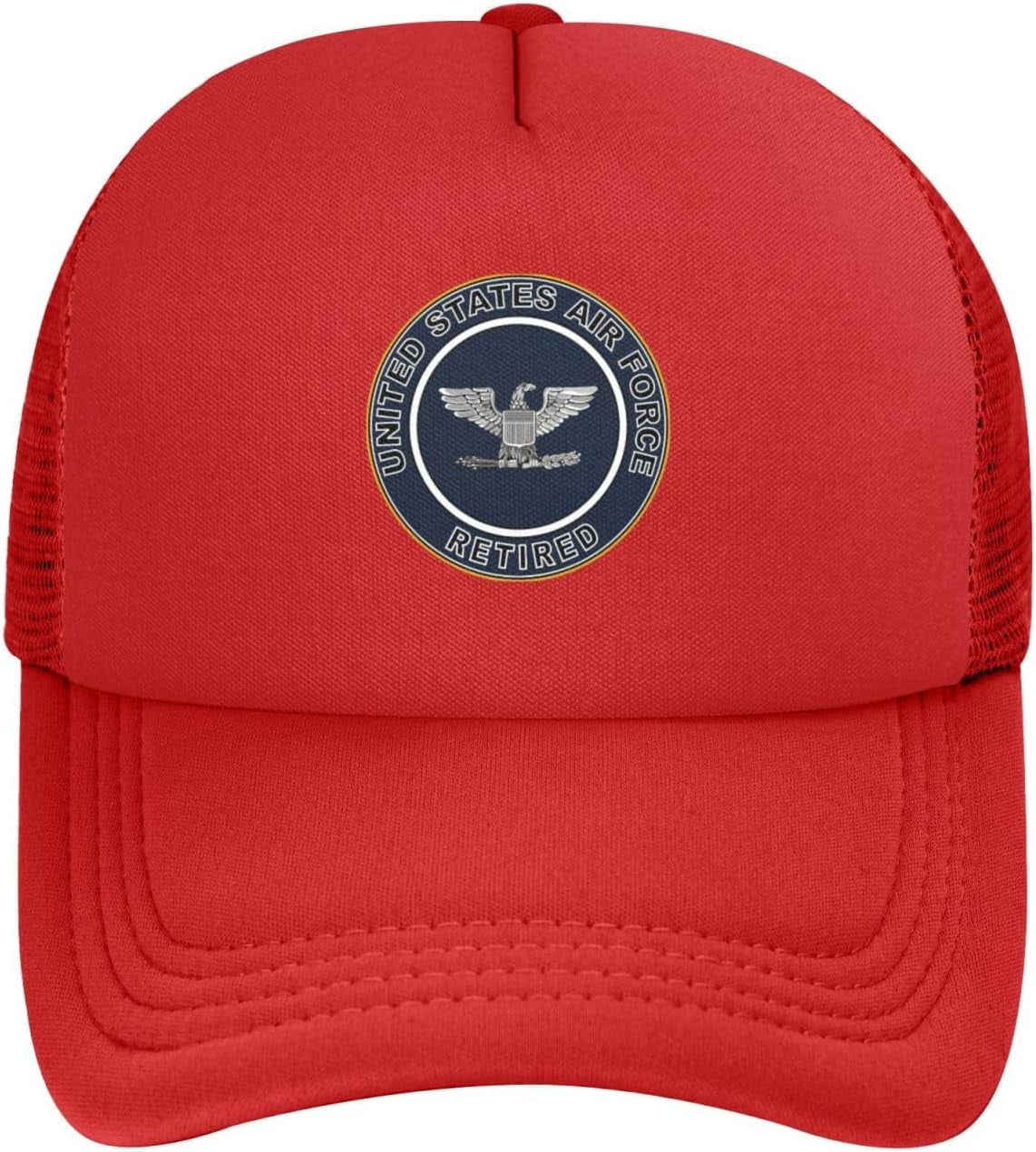Retired US Air Force Veteran Trucker Hat - Mesh Baseball Cap With Snapback
