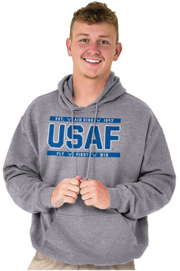 USAF Fly Fight Win Unisex Plus Size Hoodie Brisco Brands 4X