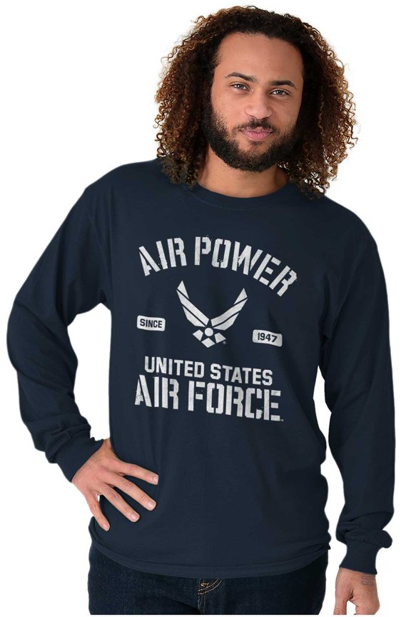 USAF Power Wings Logo Long Sleeve TShirt Men Women Brisco Brands X