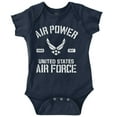 thumbnail image 1 of Us Air Force USAF Power Wings Logo Romper Boys or Girls Infant Baby Brisco Brands NB, 1 of 6