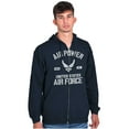 thumbnail image 1 of Us Air Force USAF Power Wings Logo Zip Up Hoodie Men's Women's Brisco Brands S, 1 of 6