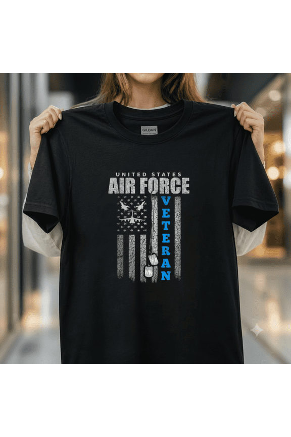 Us Air Force Veteran Patriotic Stars Stripes Pride Unisex T-Shirt, up to size 5XL