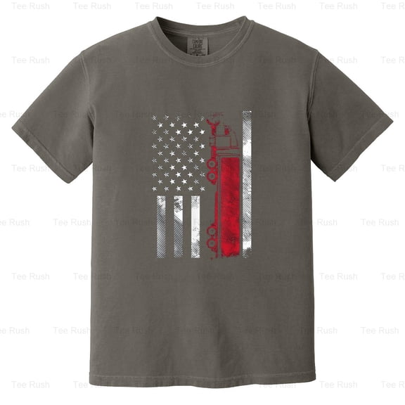 Us American Flag Semi Truck Driver 18 Wheeler Trucker, Funny, Job, USA, Comfort Color T-Shirt Unisex, up to 4XL