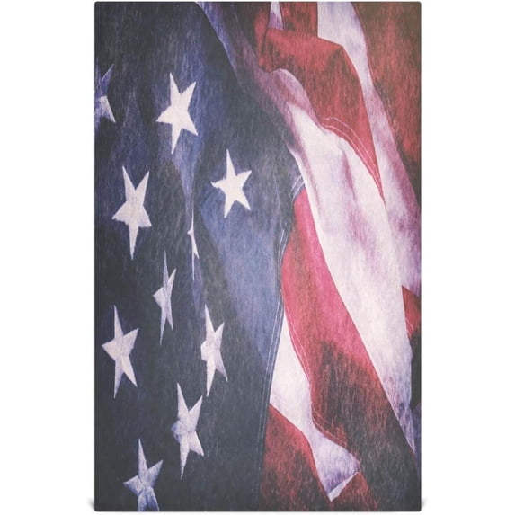 Us American Flag Tea Towels Set of 6 Retro Kitchen Dish Cloth with Hanging Loop, 18"x28"Lint-Free Absorbent Towel for Kitchen Drying Wiping and Cleaning