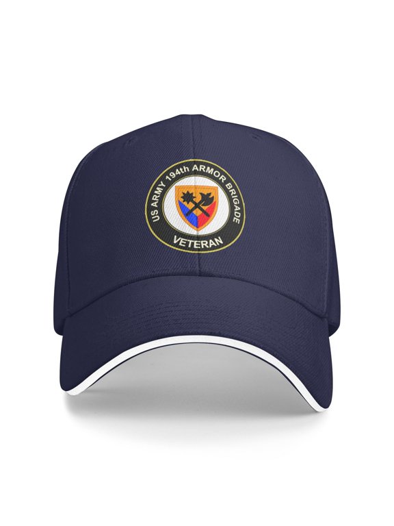 Us Army 194th Armored Brigade Veteran Unisex Baseball Cap Adjustable Dad Hat Trucker Hat Sandwich Cap