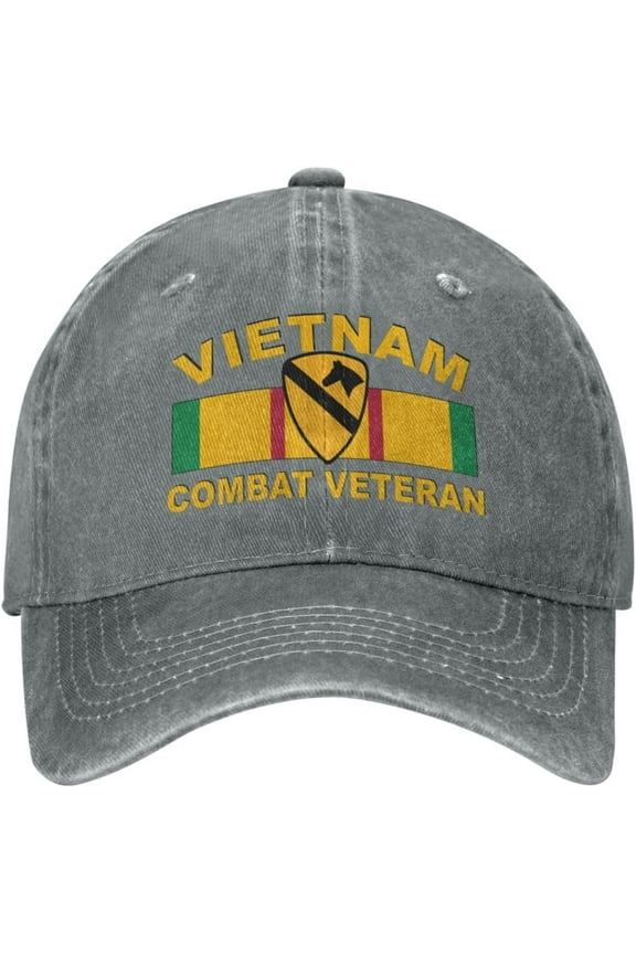 Us Army 1st Infantry Division Vietnam Combat Veteran Unisex Baseball Cap Adjustable Dad Hat Denim Hat Trucker Hat