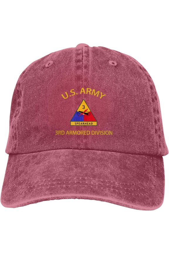 Us Army 3rd Armored Division Veteran Dad Hat Baseball Unisex Baseball Adjustable Washed Cap