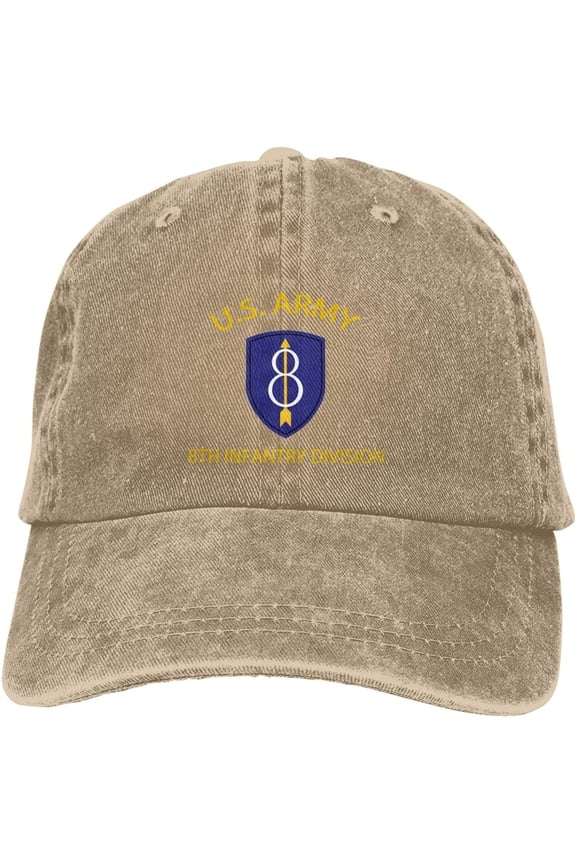 Us Army 8th Infantry Division Veteran Dad Hat Baseball Unisex Baseball Adjustable Washed Cap