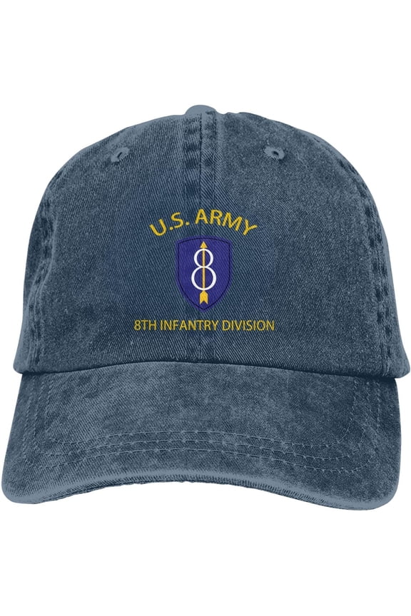 Us Army 8th Infantry Division Veteran Dad Hat Baseball Unisex Baseball Adjustable Washed Cap