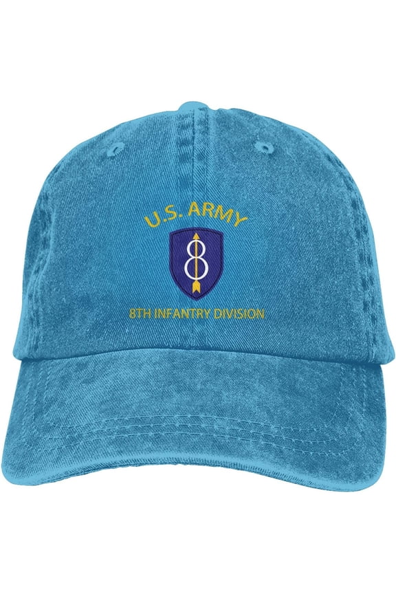 Us Army 8th Infantry Division Veteran Dad Hat Baseball Unisex Baseball Adjustable Washed Cap