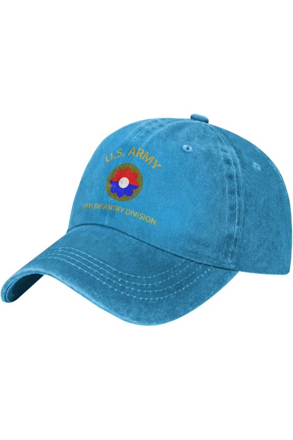 Us Army 9th Infantry Division Sandwich Cap Unisex Classic Baseball Capunisex Adjustable Casquette Dad Hat Natural