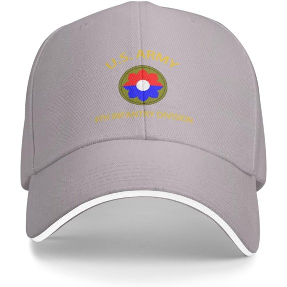 Us Army 9th Infantry Division Veteran Baseball Cap Outdoor Trucker Hats Adjustable Custom