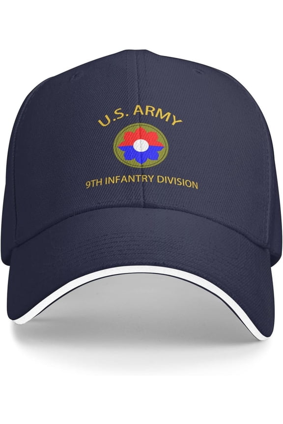 Us Army 9th Infantry Division Veteran Baseball Cap Outdoor Trucker Hats Adjustable Custom