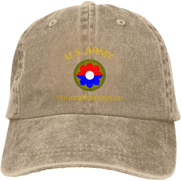 Us Army 9th Infantry Division Veteran Dad Hat Baseball Unisex Baseball Adjustable Washed Cap