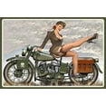 thumbnail image 1 of Us Army Biker Pin Up Girl Metal Sign Tin Retro Poster Vintage Rustic Home Decor Bar Kitchen Wall Sign Art 12"x8", 1 of 4