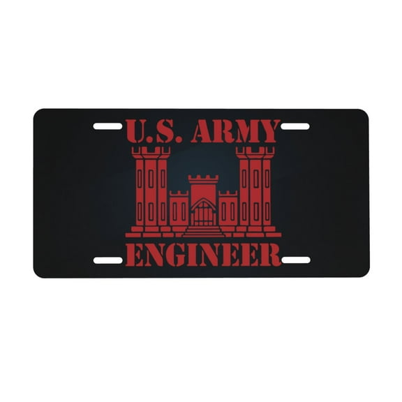 Us Army Combat Engineer License Plate 6x12 Inch Thickening Aluminum Metal Decorative License Plates, Universal Fit For Trucks, Suvs, Vehicles