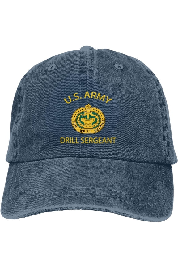 Us Army Drill Sergeant Veteran Dad Hat Baseball Unisex Baseball Adjustable Washed Cap