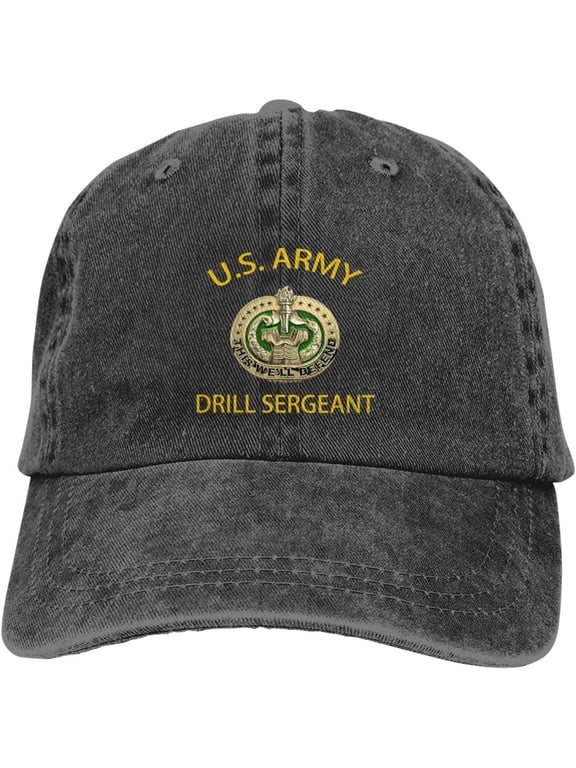Us Army Drill Sergeant Veteran Dad Hat Baseball Unisex Baseball Adjustable Washed Cap