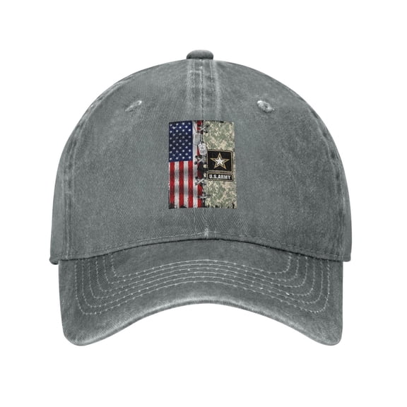 Us Army Insignia And Camouflage American Flag Cowboy Hat Baseball Hat Trucker Hat For Men Women Retro Denim Hats Baseball Cap Dad Hat