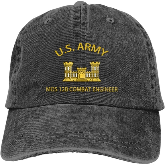Us Army Mos 12b Combat Engineer Veteran Dad Hat Baseball Unisex Baseball Adjustable Washed Cap