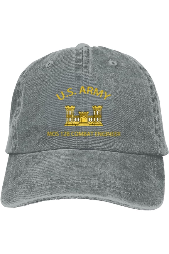 Us Army Mos 12b Combat Engineer Veteran Dad Hat Baseball Unisex Baseball Adjustable Washed Cap