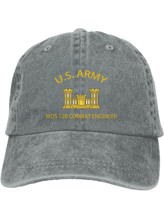 Us Army Mos 12b Combat Engineer Veteran Dad Hat Baseball Unisex Baseball Adjustable Washed Cap