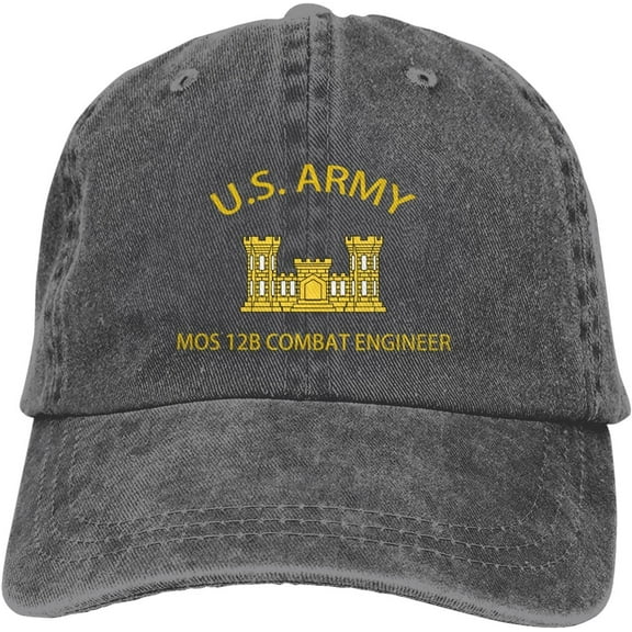 Us Army Mos 12b Combat Engineer Veteran Dad Hat Baseball Unisex Baseball Adjustable Washed Cap