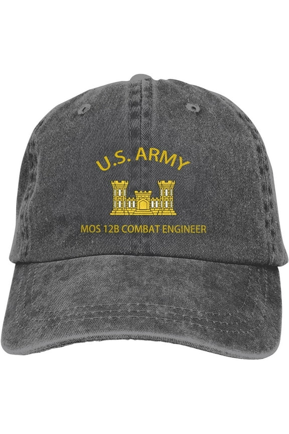 Us Army Mos 12b Combat Engineer Veteran Dad Hat Baseball Unisex Baseball Adjustable Washed Cap