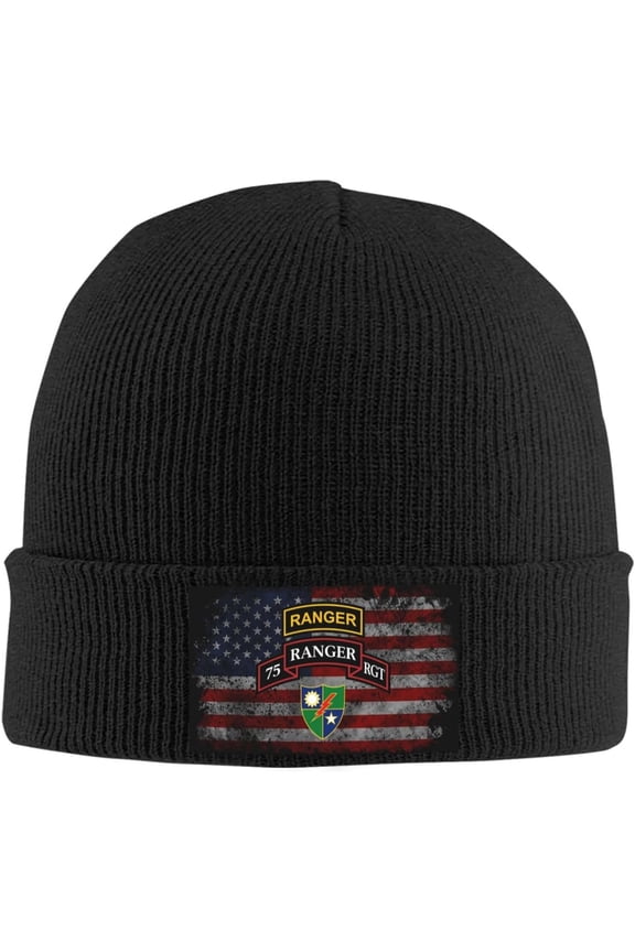 Us Army Rangers Cozy Knitted Hat for Winter - Warm Comfort Black