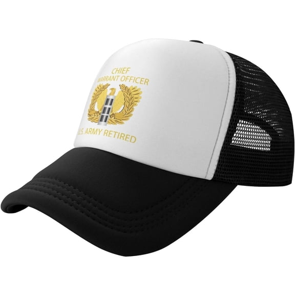 Us Army Retired Chief Warrant Officer Emblem Cw3 Classic Baseball Cap Unisex Mesh Trucker Hat